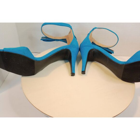 BISOU BISOU Women's Zipper Back & Side Bow Open Toe 3" Heels Size 7 - Picture 8 of 11